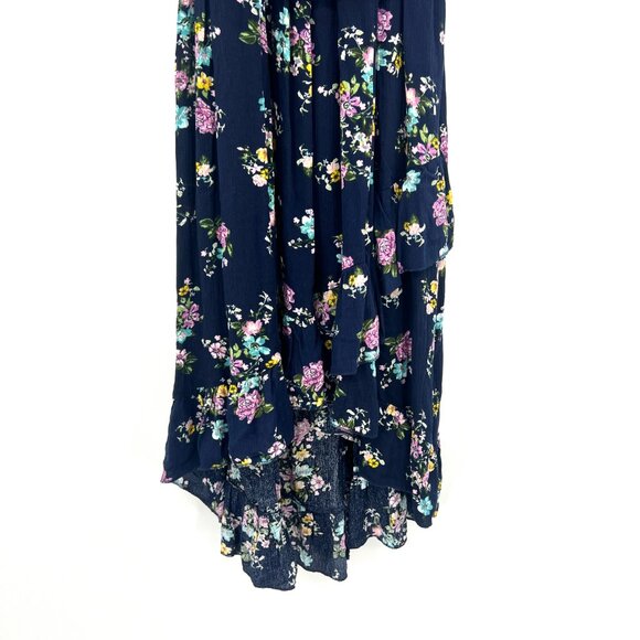 NWT Knitworks Navy Blue Floral Belted Midi Dress Girls 10 - Picture 3 of 8